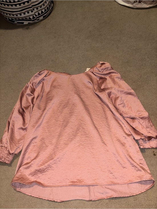 Umgee Tops - Umgee Blush Pink Satin Puff-Sleeve Tunic